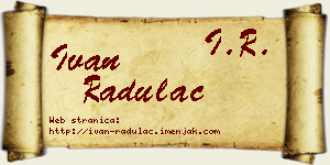 Ivan Radulac vizit kartica